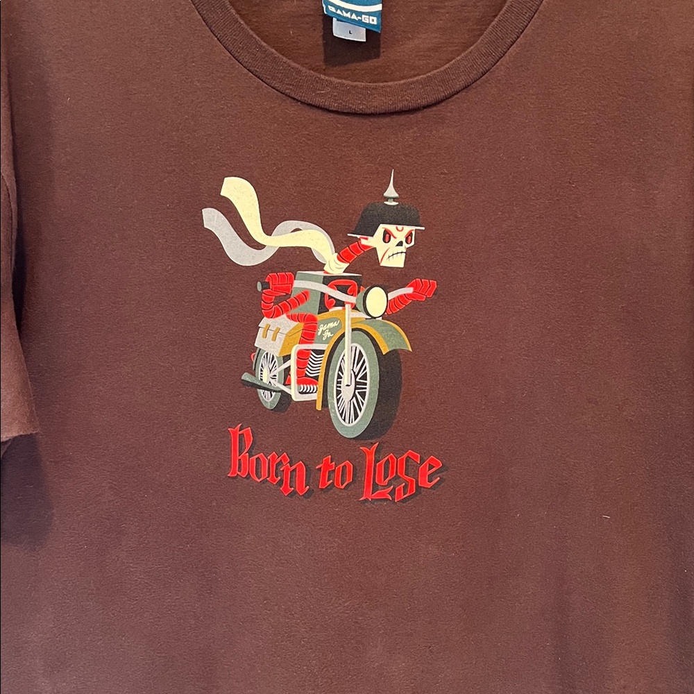 Vintage 2004 Gama-Go “Born to Lose” Skeleton Graphic Tee Y2K Made in USA - Large - Picture 6 of 11